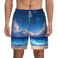 thumbnail image 2 of Picia Starry Night Ocean View pattern Mens Swim Trunks with Compression Liner Stretch Beach Shorts Quick Dry with Zipper Pockets No-Chafing Board Shorts-XX-Large, 2 of 9