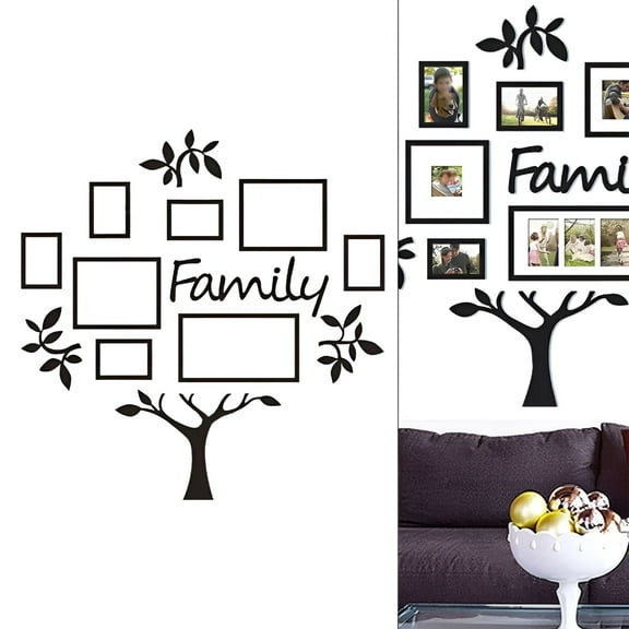 LAMIRO Family Tree Frame Collage Pictures Collage Photo Wall Mount Decor Wedding Black