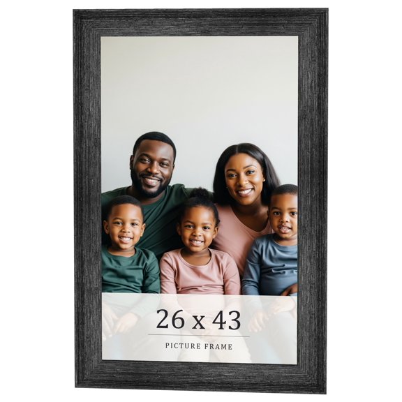 26x43 Frame Black Real Wood Picture Frame Width 1.5 inches | Interior Frame Depth 0.5 inches | Barn