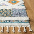 thumbnail image 3 of SAFAVIEH Moroccan Fringe David Southwestern Shag Runner Rug, Ivory/Navy, 2'2" x 8', 3 of 8