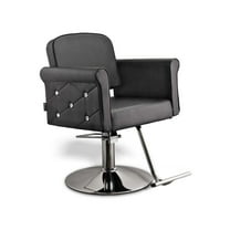 Salon Styling Chair Raelynn II (Black with Diamond) for Beauty Hair Salon Studio