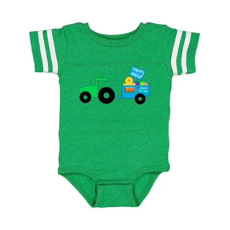 

Inktastic Happy Easter Cute Chick and Green Tractor Gift Baby Boy or Baby Girl Bodysuit