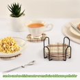 thumbnail image 5 of Yayeee 6 PCS Drink Coasters with Holder Set Woven Absorbent Round Tabletop Hot Pad, Cream Plaid, 5 of 7