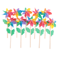 thumbnail image 2 of HOT! 10Pcs Wooden Stick Pinwheels,Windmill Pinwheels DIY Set for Kids Toy Garden Lawn Decor, 2 of 4