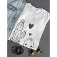 thumbnail image 3 of Cactus Couple In Love B&W T-Shirt Women -Image by Shutterstock, Female x-Large, 3 of 4