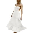 thumbnail image 2 of Gupgi Women Backless Beach Dress Sleeveless Ruffled Hem Summer Beach Long Dress, 2 of 6