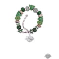 thumbnail image 2 of Silvertone Sister Banner on Clear Crystal Heart Green Christmas Bead Bracelet, 2 of 4