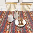 thumbnail image 4 of Boho Tablecloth Waterproof Bohemian Mandala Tablecloth Rectangle Ethnic Geometric Tribal Table Cloth Colorful Stripes Stain Resistant Table Covers for Kitchen Picnic Party 60"x84", 4 of 6
