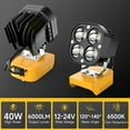 thumbnail image 7 of Kzreect LED Work Light Compatible with Dewalt 20V Battery, 40W 6000LM Flashlight, 120° Adjustable with Low Voltage Protection, 7 of 7