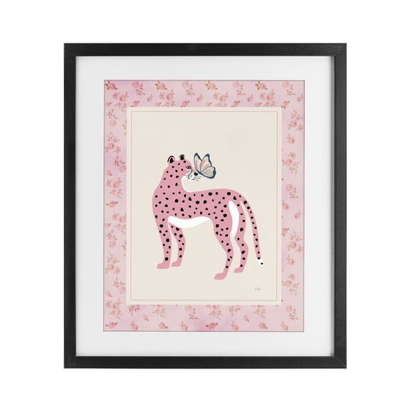 Stupell Industries Eclectic Cheetah & Butterfly Friendship Black Framed Print Under Glass, 13 x 16, by Natalie Carpentieri