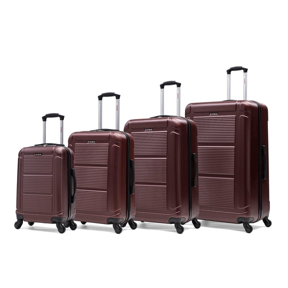 InUSA Pilot lightweight hardside spinner 4 Piece Luggage Set 20"/24"/28"/32" Wine