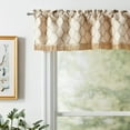 thumbnail image 2 of Violet Linen Signature Chenille Diamond pattern, Polyester Chenille Jacquard, with Fringes, Gold, 60 Inch x 18 Inch, Decorative Window Treatment Rod Pocket Curtain Valance, 2 of 7