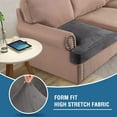 thumbnail image 5 of Hgudesign Stretch Velvet 3 Piece T Cushion Sofa Slipcovers Individually Sofa Cushion Covers for 3 Cushion Couch Seat Cushion Covers Stay in Place(Sofa, Grey), 5 of 7