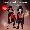 thumbnail image 6 of Dress Up America Magician Costume for Kids - Magician Cape, Hat and Wand Set - Magic Dress Up Costume for Boys and Girls Black, 6 of 6