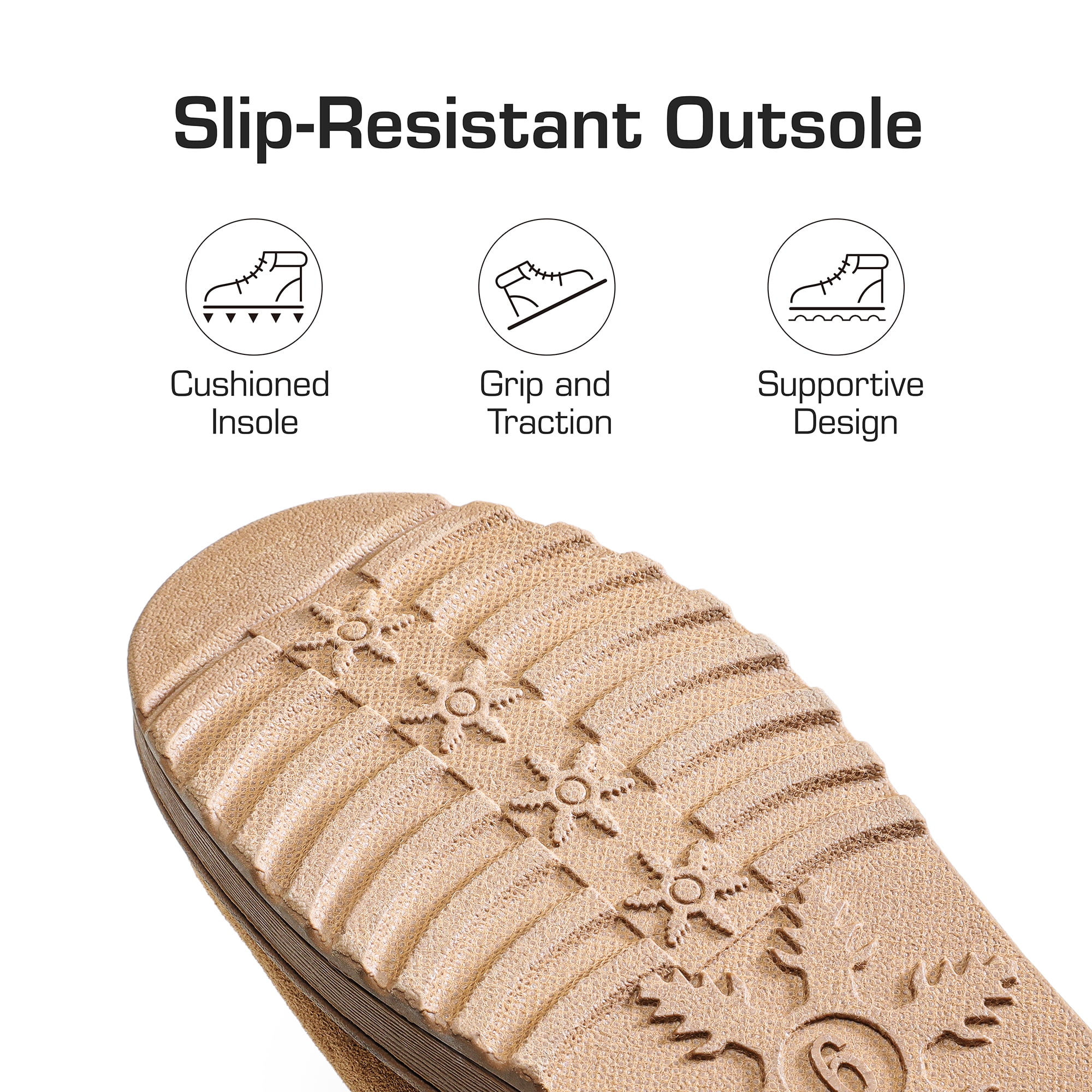 Women's Slip-on Ankle Winter Snow Boots Color Chestnut
