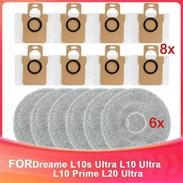 Suitable for Dreame L10S Ultra L10 Ultra L10 Prime L20 Ultra Vacuum Cleaner Dust Bag Wet Mop Clothssi xi