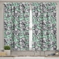 thumbnail image 2 of Ambesonne Floral Valance & Curtain, Hand Drawn Orchid Doodle, 55"x36", Mint Green Navy Blue, 2 of 6
