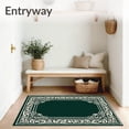 thumbnail image 3 of ODIKA 6'x9' Machine Washable Non-Slip Area Rug, Art Nouveau Vinework with Flowing Floral Motifs High Traffic Rug, Green, 476120, 3 of 5