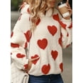 thumbnail image 3 of KelaJuan Women's Fuzzy Fleece Hoodies Valentine's Day Sweatshirts Heart Print Casual Long Sleeves Shaggy Sherpa Pullovers, 3 of 6