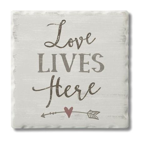 

CounterArt Single Absorbent Stone Tumbled Tile Coaster Love Lives Here