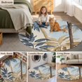 thumbnail image 5 of Retro Palm Trees Round Area Rug 7 FT, Non Slip Living Room Area Carpet, Summer Botanical Vintage Watercolor Washable Soft Circular Rug Non-Shedding Floor Carpet for Bedside Office Play Room Classroom, 5 of 9