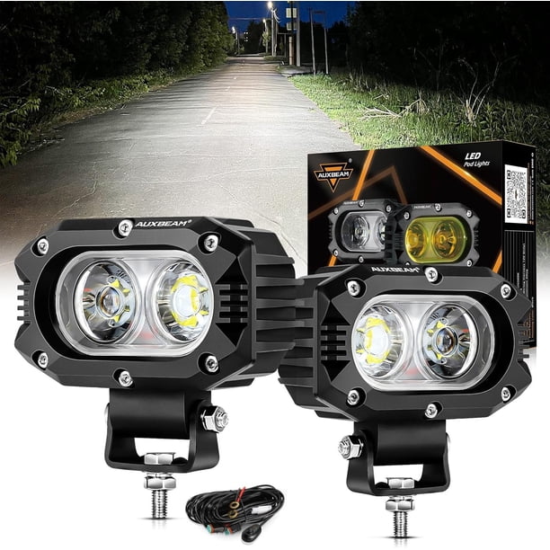 Auxiliar de Luz Offroad LED Auxbeam 4 pulgadas 60W Super Rayo Inundación 2 piezas