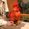 thumbnail image 6 of Simulation Rooster Stuffed Animals Plush Toy 11.8in Fluffy Chicken Doll Soft Toy Funny Room Decor, 6 of 6