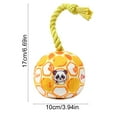 thumbnail image 3 of Plush Squeaky Dog Toy Ball with Rope for Biting and Fetch Play, Interactive Pet Toy for Small and Medium Dogs (6.6x3.9x3.9 inch), 3 of 6