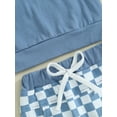 thumbnail image 6 of Bagilaanoe 2pcs Toddler Baby Boy Shorts Set Short Sleeve Letter Hoodie Tops + Checkerboard Shorts 6M 12M 18M 24M 3T Kids Casual Summer Clothes, 6 of 8