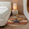 thumbnail image 2 of Texas Star Vintage Round Area Rug 3Ft Washable Small Circle Rugs for Kitchen Entryway, Berry Burnt Orange Brown Wooden Non-Slip Carpet Floor Mats Indoor Outdoor Carpet Runner Aesthetic Home Decor, 2 of 8