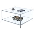 thumbnail image 2 of Pemberly Row Square Coffee Table in Clear Glass with Chrome Metal Frame, 2 of 4