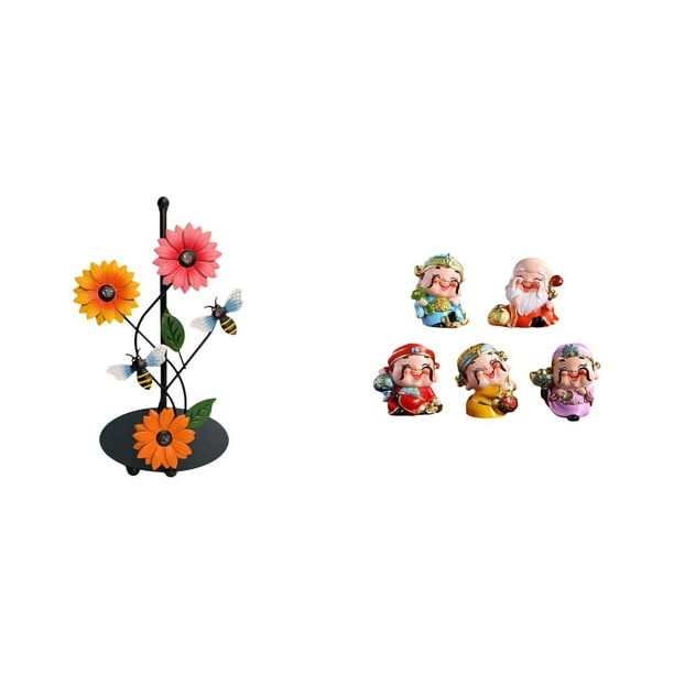 Soporte de papel higiénico,Soporte de papel de cocina con forma de girasol para encimera,Soportes para rollos de cocina,toallas de papel de pie,Figura de escritorio,Figura de Dios de la