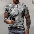 thumbnail image 2 of Camisetas de Manga Larga de los Hombres Relief Steed Impresión Gráfica Tee, Sudadera de Cuello de la Tripulación Casual para Al Aire Libre, Vacaciones Y Uso Diario, 2 of 7