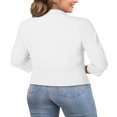 thumbnail image 2 of Beecarchil Womens Blazer Casual Lightweight 3/4 Sleeve Open Front Jacket S-XL, 2 of 5