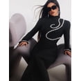 thumbnail image 5 of Vestido BELLA BARNETT con vendaje en forma de diamante, manga larga, negro, 5 of 5