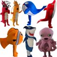 thumbnail image 2 of Disfraz de mascota del océano, ropa de muñeca, animales marinos, tiburón, calamar, pulpo, traje para adultos, accesorios para caminar, fiesta de Halloween, disfraces, 2 of 5