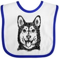 thumbnail image 3 of Inktastic Siberian Husky Sketch Portrait Boys or Girls Baby Bib, 3 of 4