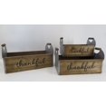 thumbnail image 1 of Set Of 3 Brown 'Thankful' With Wood Handles And Metal Sides Crates, 1 of 1