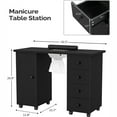 thumbnail image 2 of Ktaxon Nail Table Beauty Salon Tech Station with Electric Downdraft Vent, Black, 2 of 9