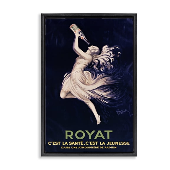 Stupell Industries Royat 1923 Advertisement Black Framed Floater Canvas Wall Art, design by Leonetto Cappiello