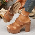 thumbnail image 6 of Women's Chunky Block Heel Mules Open Toe Platform Clogs for Women Casual Thick Sole Slip On Shoes Spring Summer Comfortable, 6 of 9