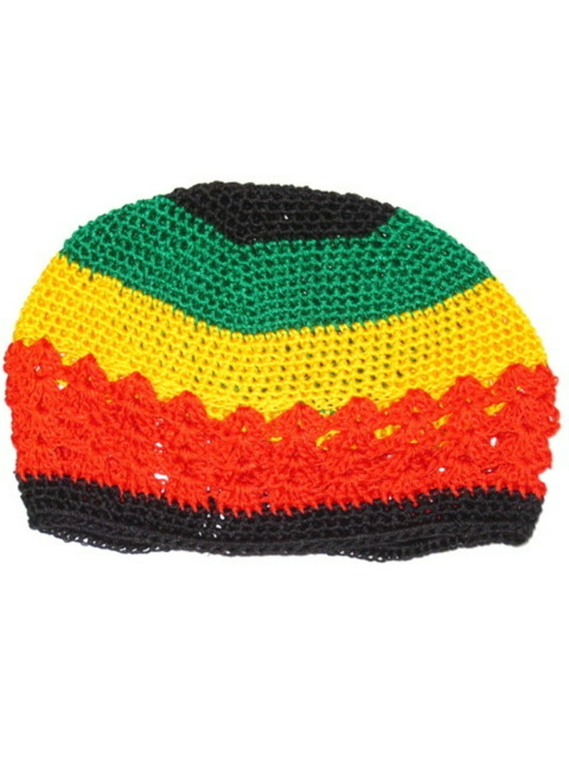 Q-Fitt Adult Unisex Fish Net Jamaican Knit Kufi Cap Hat - 1 Pc
