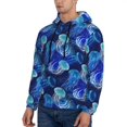 thumbnail image 3 of Uemuo Glowing Jellyfish Pattern Pattern Men's Hoodie - Casual Pullover Hoodie with Kangaroo Pocket, Stylish Hooded Sweatshirt for Everyday Wear-3X-Large, 3 of 7