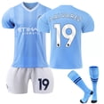 thumbnail image 1 of 23-24 Manchester City Home Kids Football Kit No. 19 Alvarez 24, 1 of 4