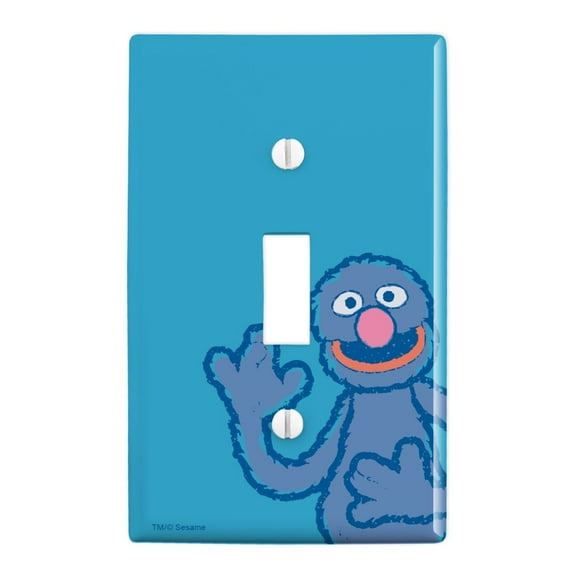 Sesame Street Grover Distressed Plastic Wall Decor Toggle Light Switch Plate Cover