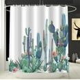 thumbnail image 2 of Tropical Cactus Shower Curtains Cactus Flowers Blossom Bath CurtainWaterproof Fabric Bathroom Curtain 72x72in with 12 Hooks, 2 of 7