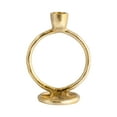 thumbnail image 6 of Round Righ Metal Candle Holder for Mantel Decor - Pillar Candlestick Holder for Centerpieces for Tables, Home, and Dining - Candlestick Accent for Console and Kitchen Counter Display - 7", Gold, 6 of 13