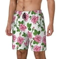 thumbnail image 2 of Uemuo Rose Flowers Pattern Mens Swim Trunks Quick Dry Board Shorts with Mesh Lining, Stretch Beach Shorts Quick Dry No-Chafing Board Shorts-, 2 of 9