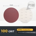 thumbnail image 2 of 5 Pcs 9 Inch Sanding Disc 100 Grit Hook and Loop Sandpaper Random Orbital Sander Pads for Woodworking Automotive, 2 of 6
