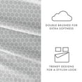 thumbnail image 5 of Noble Linens 4 Piece Pattern Microfiber Bed Sheets Set, Light Gray Honeycomb, California King, 5 of 10